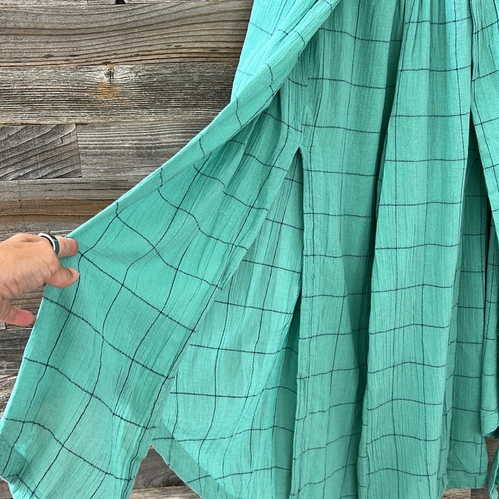 NWOT Free People Lunar Cove Wide Leg Pants in Blue Combo Size XS - Picture 4 of 12